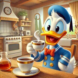 Diamond Painting Kit Round & Full Diamond Donald Duck Chef - NEW